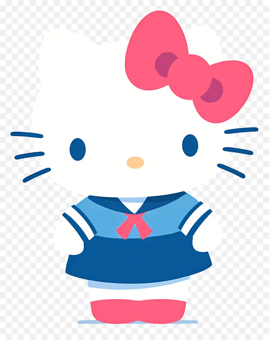 Lindo Hola Gatito，Lindo Personaje Con Lazo PNG