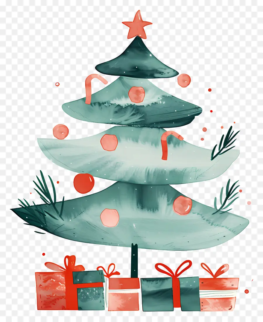 Árbol De Navidad Abstracto，Árbol De Navidad Decorado PNG