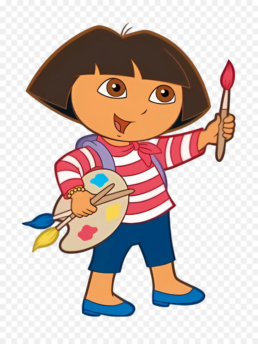 Dora Márquez，Chica Con Pincel PNG