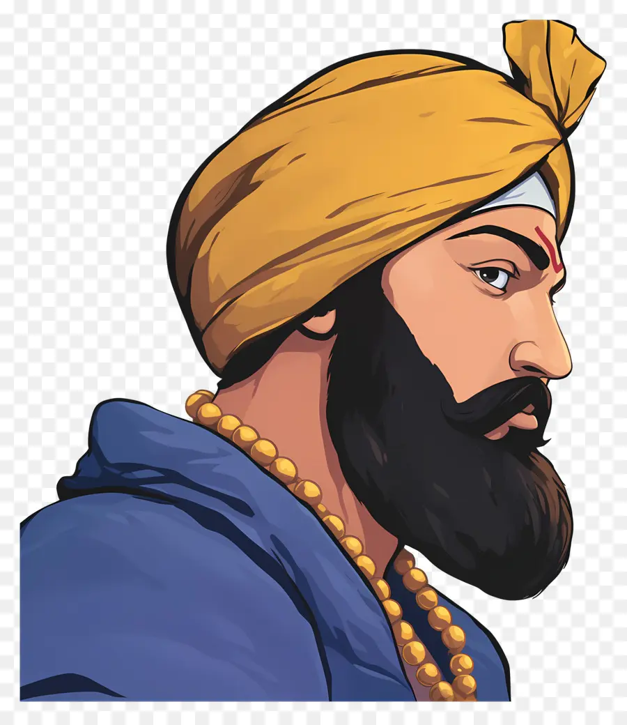 Gurú Govind Singh Jayanti，Hombre Con Turbante Señalando PNG