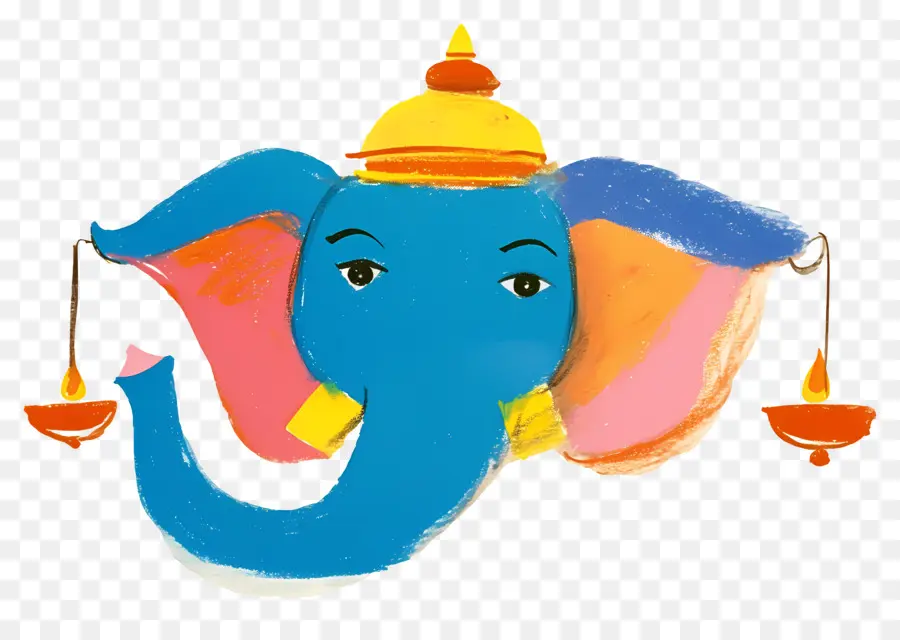 Ganesha Chaturthi，Elefante Azul PNG