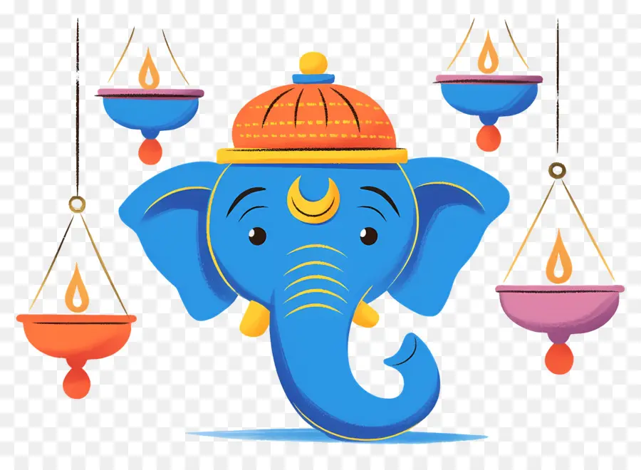 Ganesha Chaturthi，Elefante Azul PNG