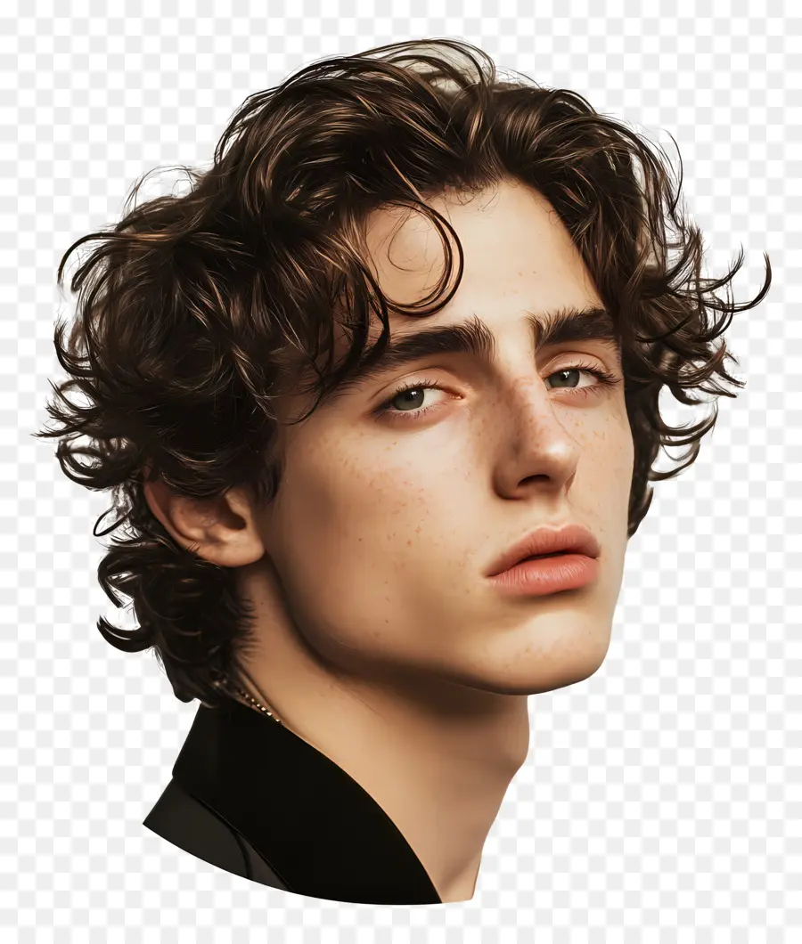 Timothée Chalamet，Retrato Realista De Un Joven PNG