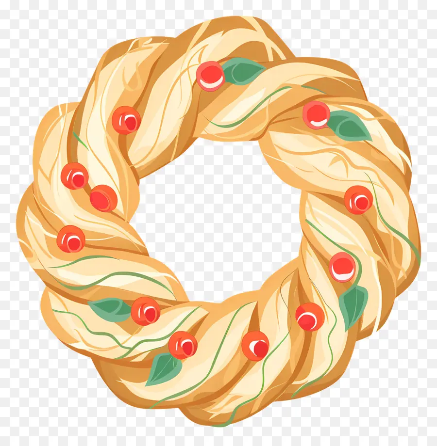 Pan De Navidad Español，Corona De Pan Trenzado PNG