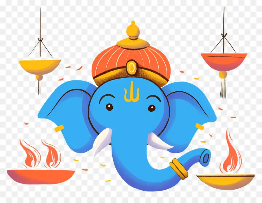 Ganesha Chaturthi，Elefante Con Sombrero PNG