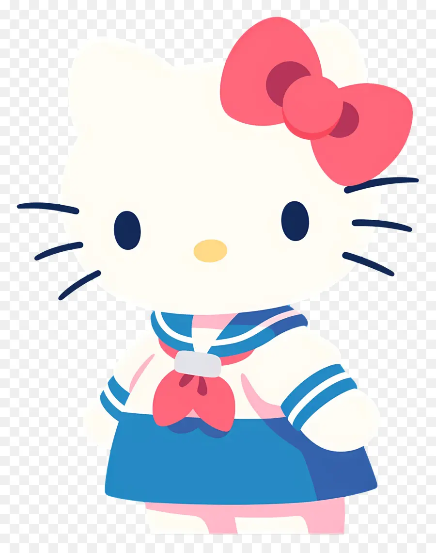 Lindo Hola Gatito，Lindo Personaje Con Lazo PNG