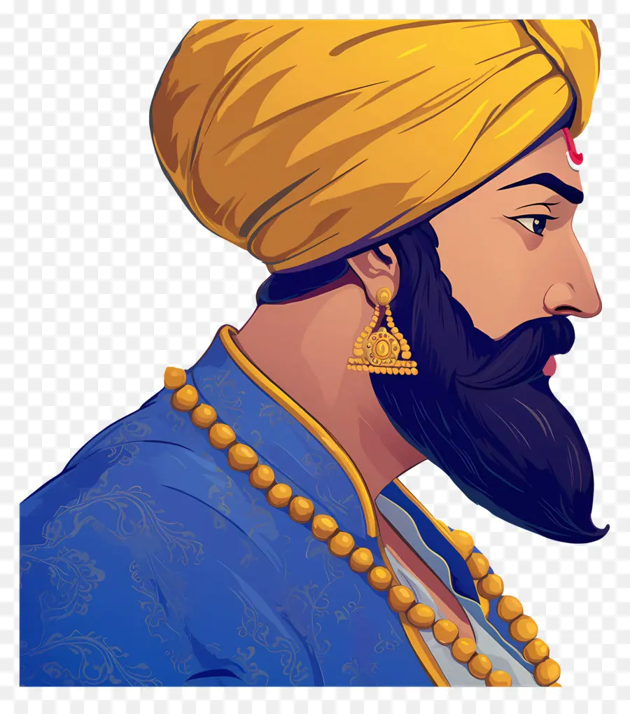 Gurú Govind Singh Jayanti，Hombre En Turbante PNG