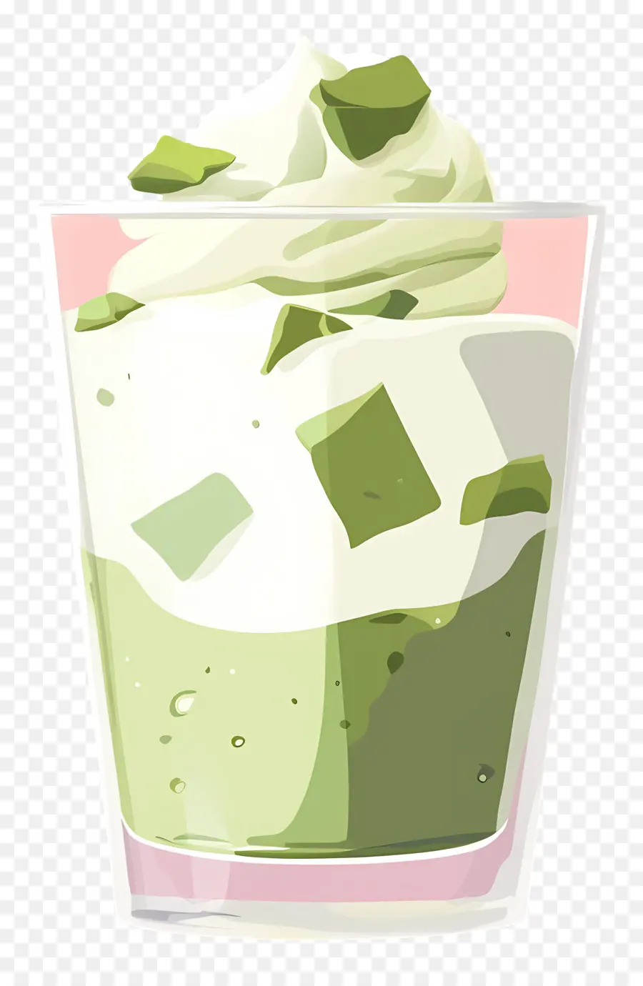 Día Nacional Del Parfait，Postre Verde Con Cubitos PNG