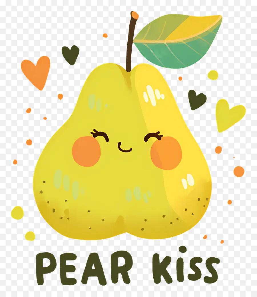 Beso De Pera，Pera Caricatura PNG