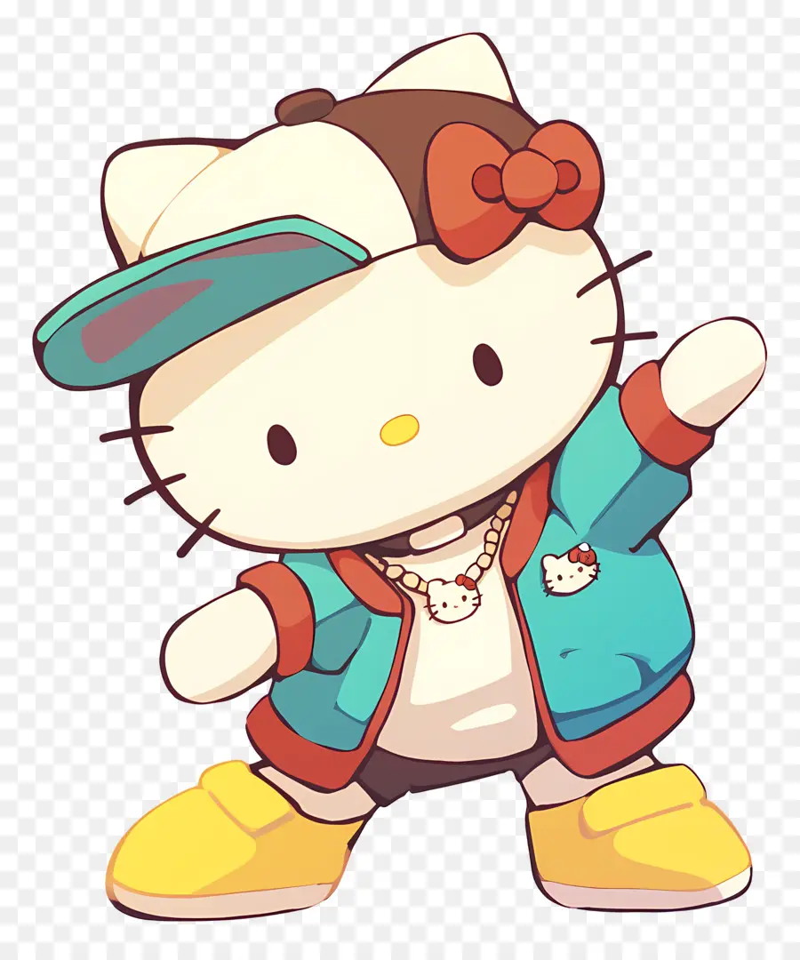 Hola Gatito，Hello Kitty Vestida De Hip Hop PNG