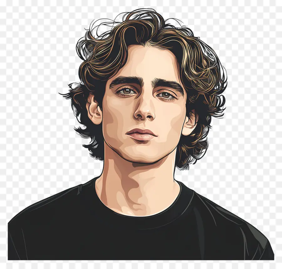 Timothée Chalamet，Retrato Colorido PNG