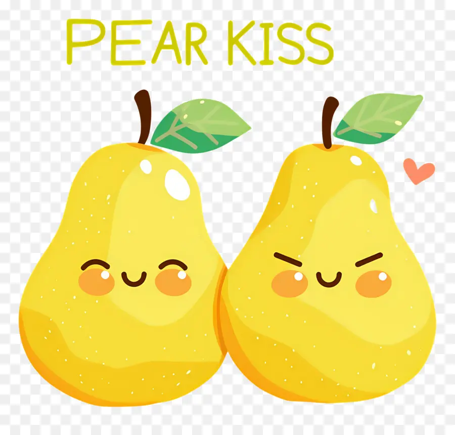 Beso De Pera，Pera Caricatura PNG