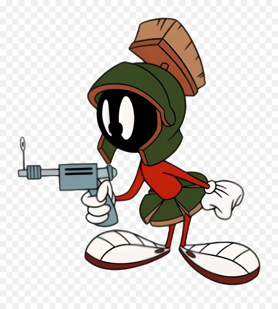 Marvin El Marciano，Personaje De Dibujos Animados Con Pistola De Rayos PNG