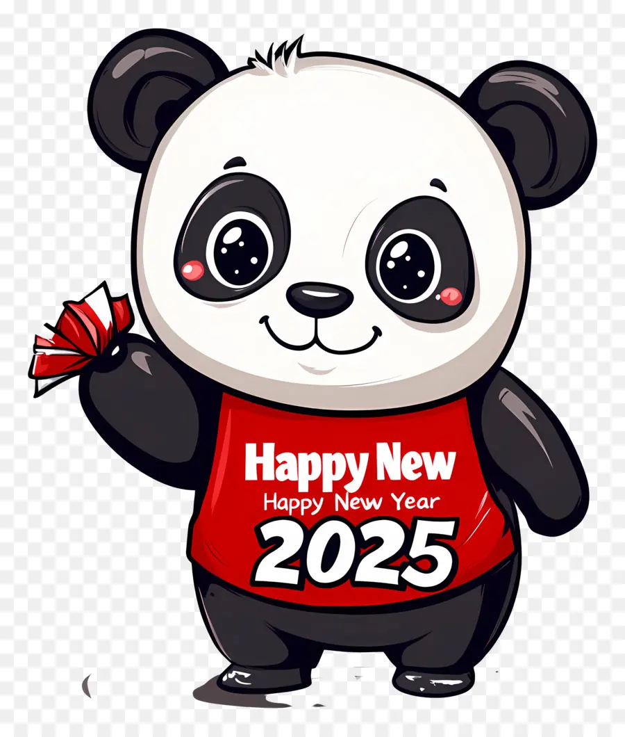 Feliz Nuevo 2025，Feliz Año Nuevo Panda PNG