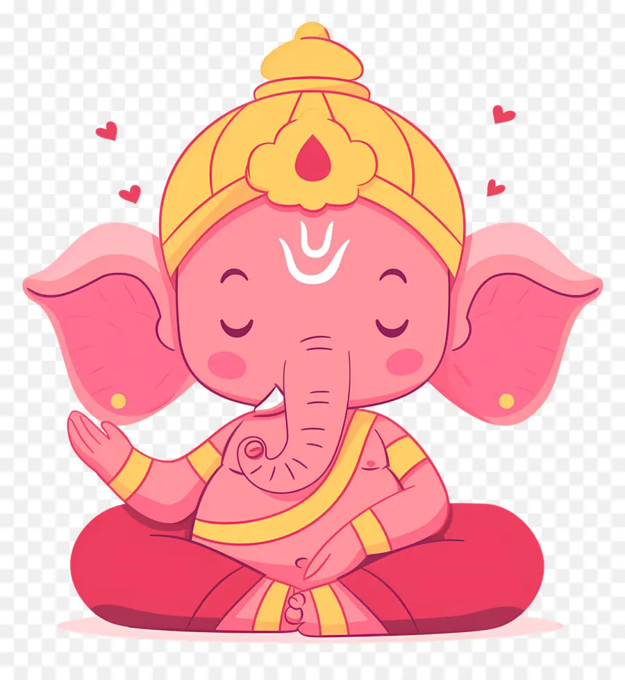 Señor Ganesha，Elefante Rosa PNG