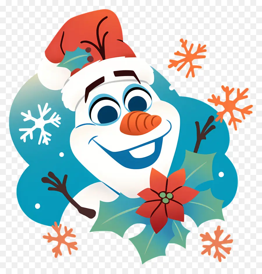 Olaf Congelado，Muñeco De Nieve Con Acebo PNG