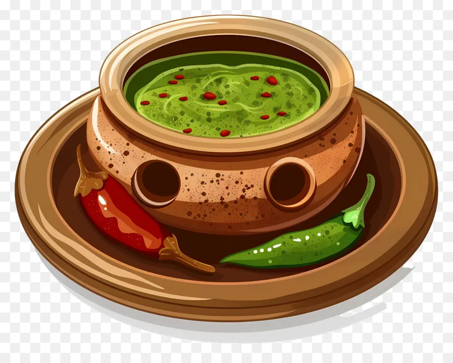 Comida India，Sopa Verde Con Chile PNG