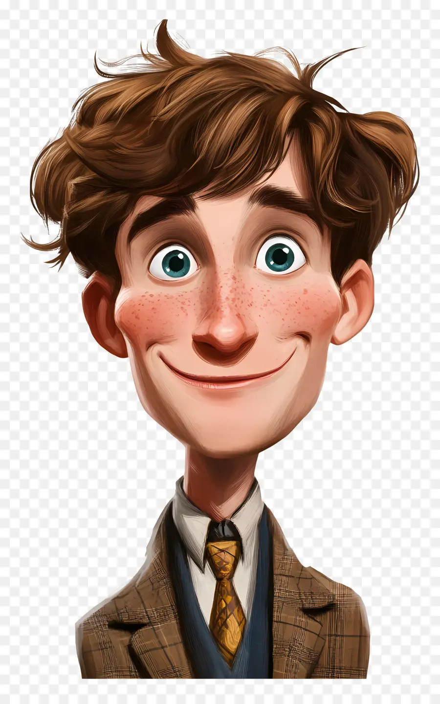 Eddie Redmayne，Personaje Animado Con El Pelo Desordenado PNG