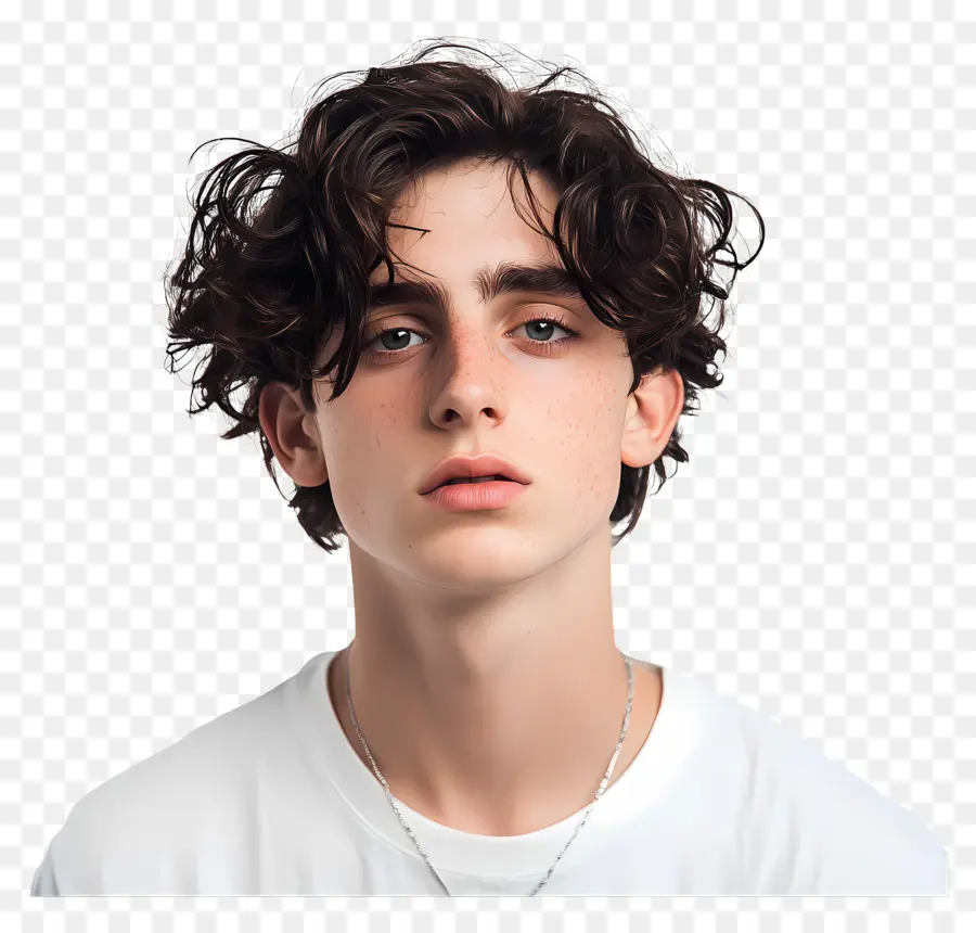 Timothée Chalamet，Retrato Realista De Un Joven PNG