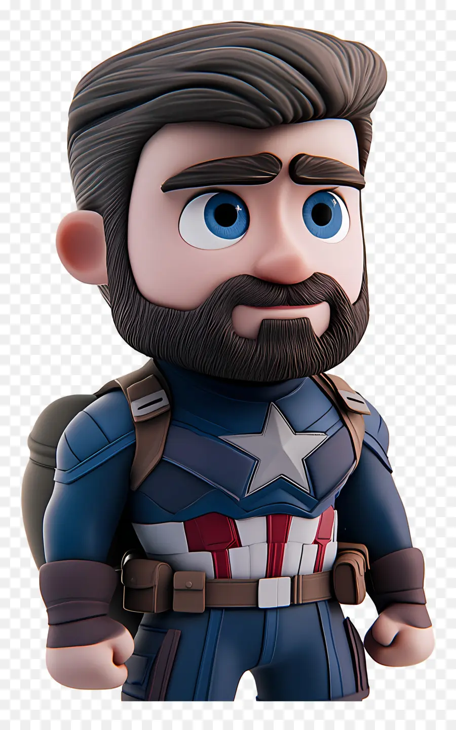 Chris Evans，Héroe Chibi Con Barba PNG