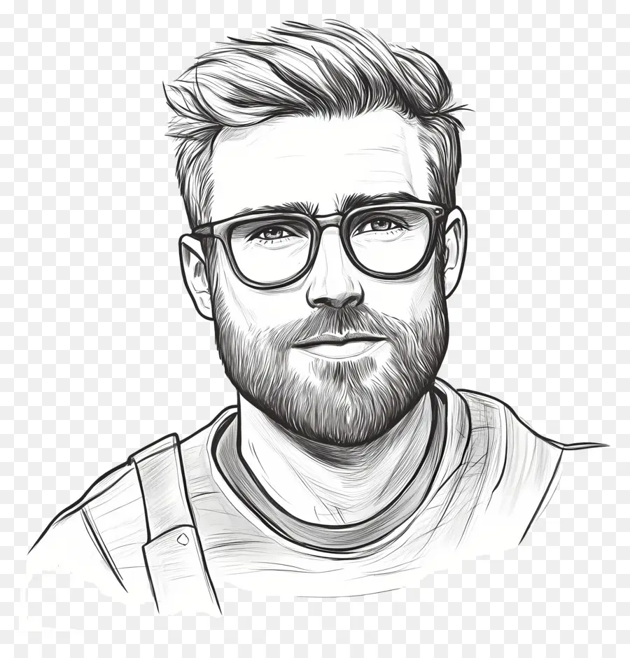 Chris Evans，Retrato Monocromo Con Gafas PNG