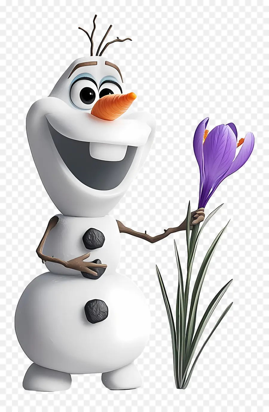 Olaf Congelado，Muñeco De Nieve Con Flores PNG