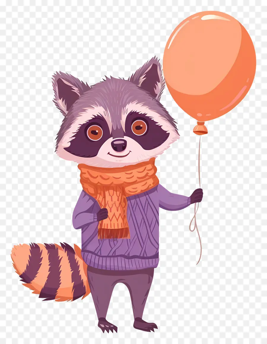 Lindo Mapache，Mapache Con Globo PNG