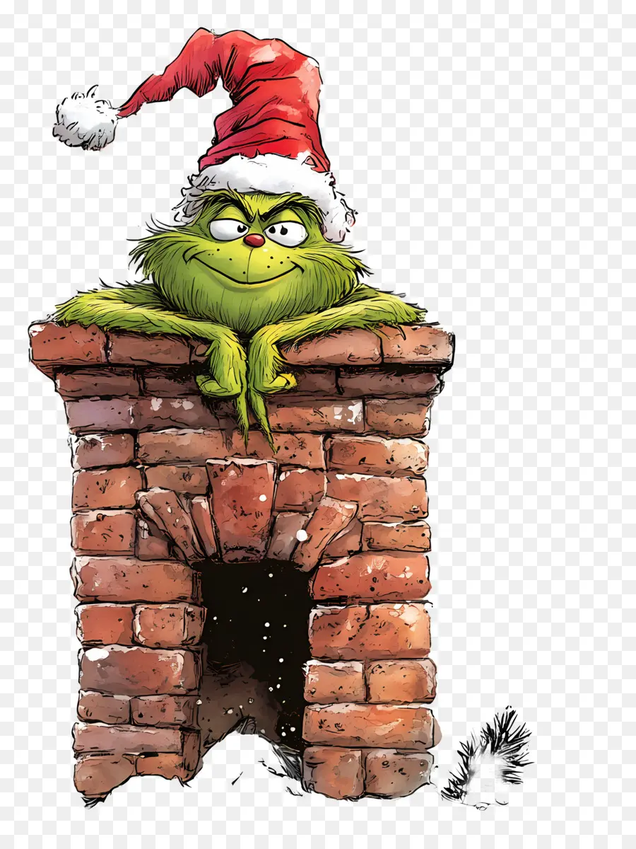 Papá Noel El Grinch，Grinch En Chimenea PNG