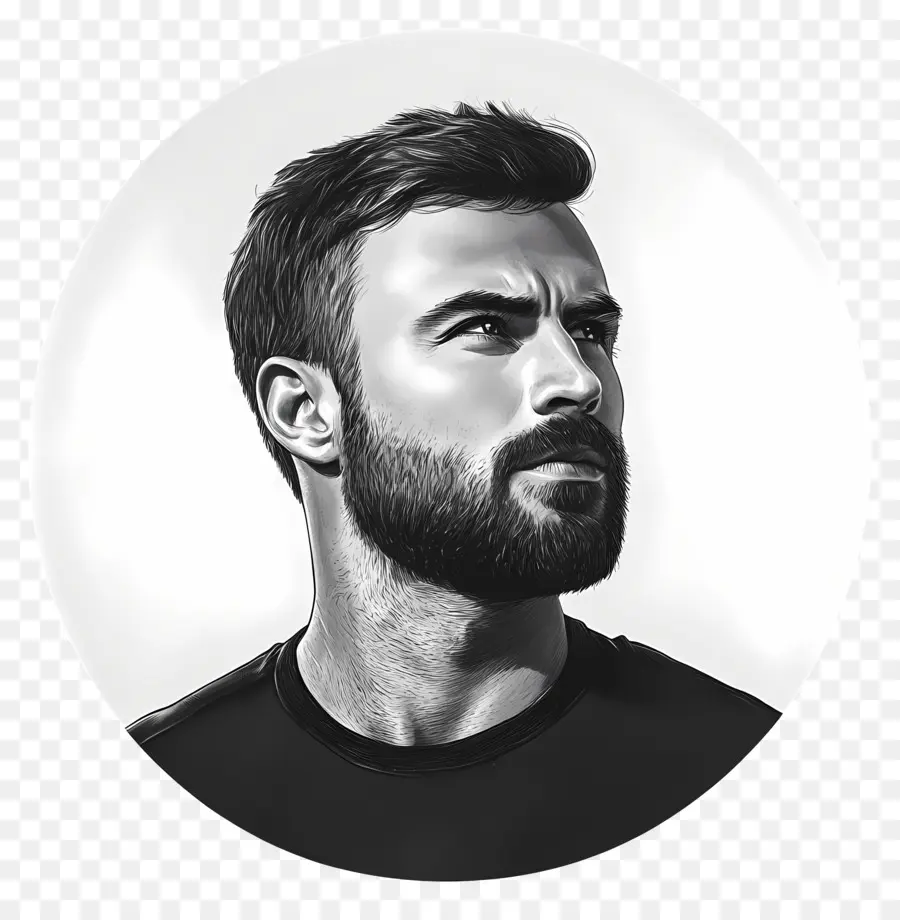 Chris Evans，Retrato En Blanco Y Negro PNG