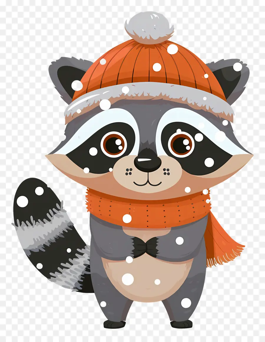 Mapache De Navidad，Mapache En Traje De Invierno PNG