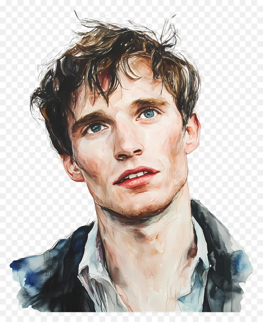 Eddie Redmayne，Retrato En Acuarela PNG