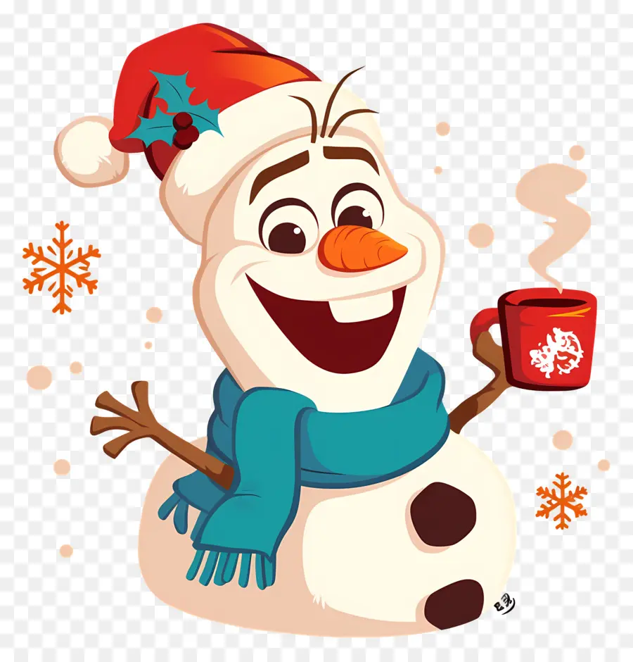 Olaf Congelado，Muñeco De Nieve Con Taza PNG