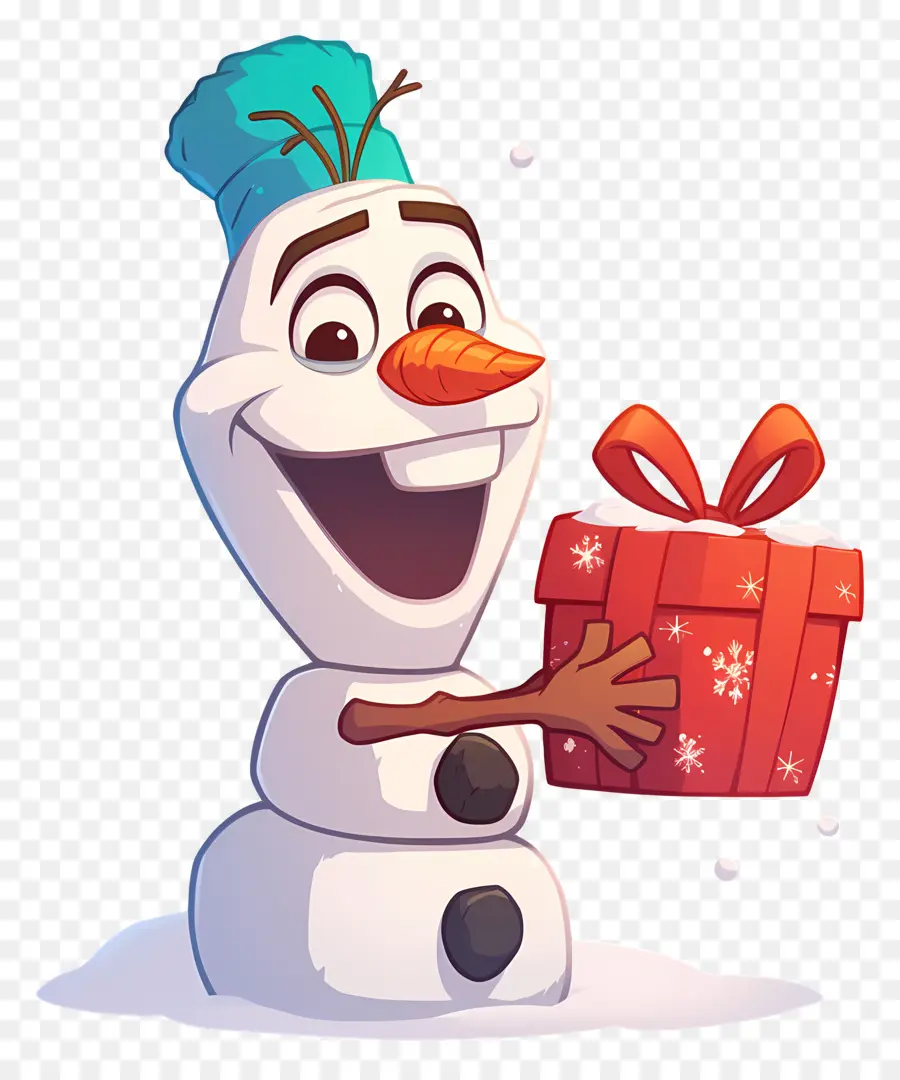 Olaf Congelado，Muñeco De Nieve Con Regalo PNG