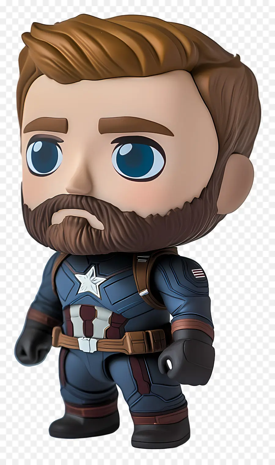 Chris Evans，Héroe Chibi Con Barba PNG