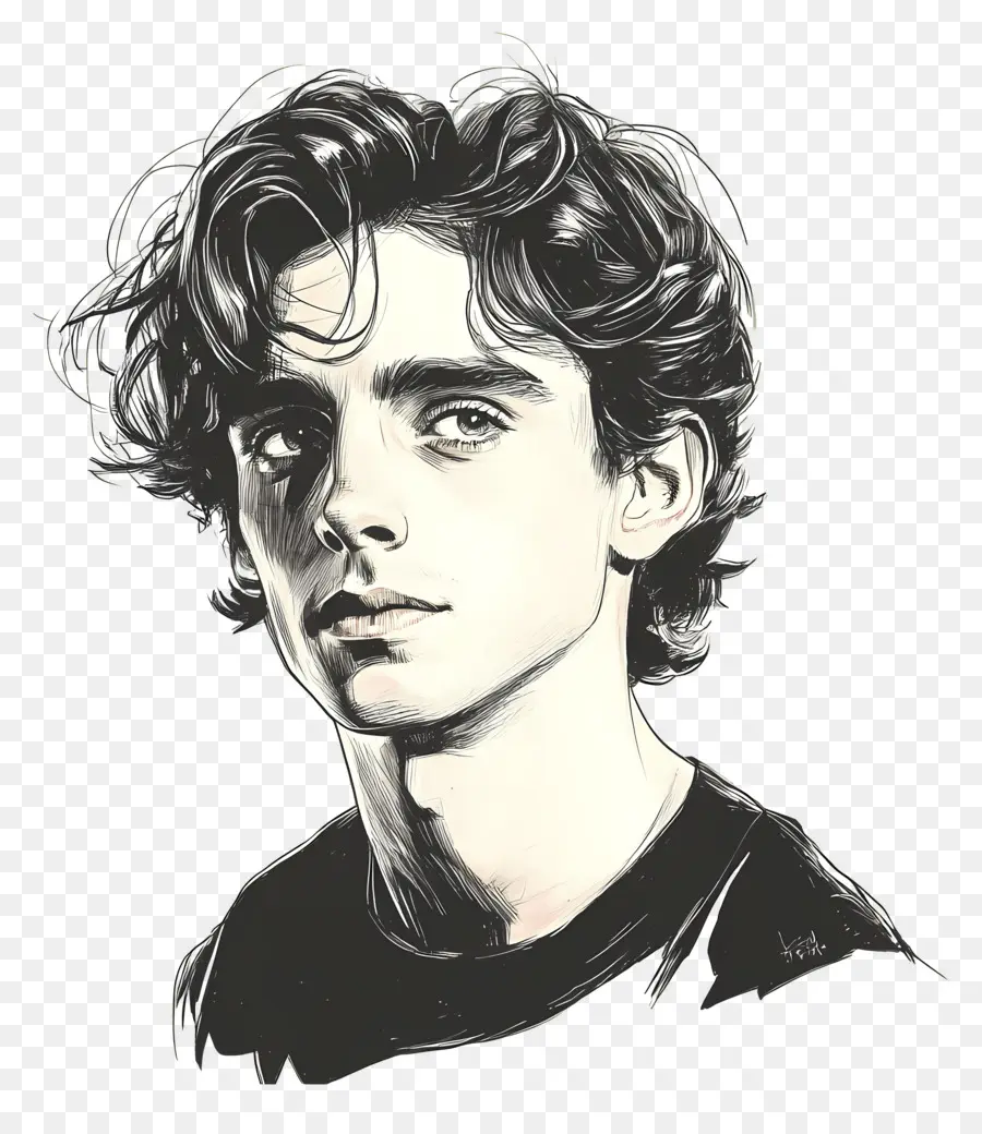 Timothée Chalamet，Retrato Colorido PNG