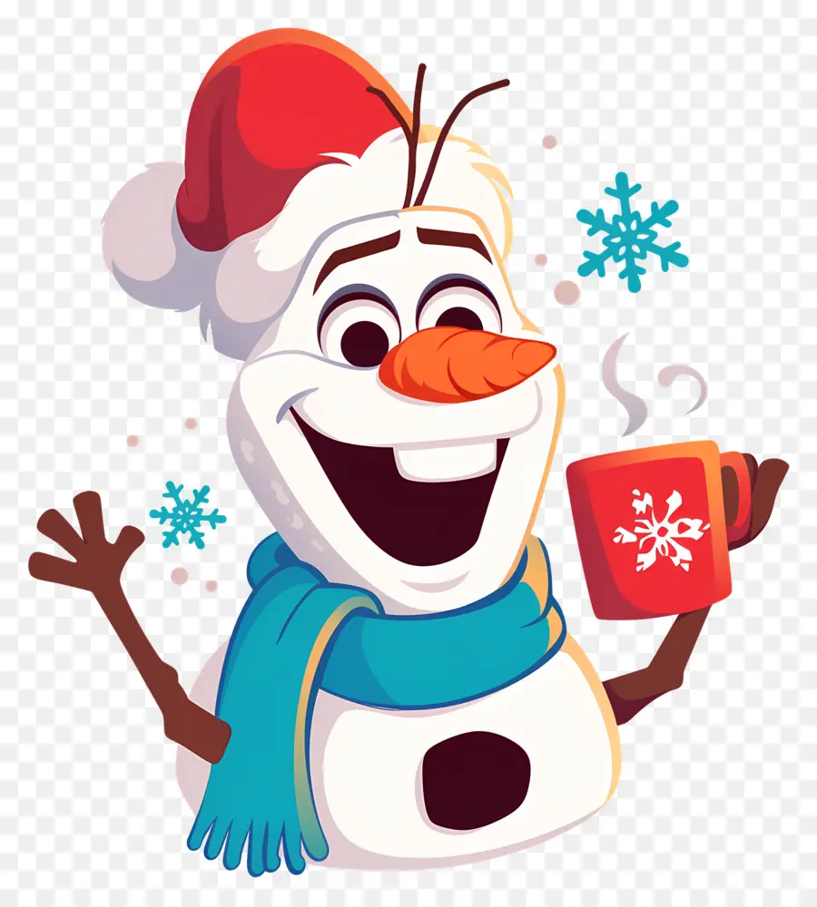 Olaf Congelado，Muñeco De Nieve Con Taza PNG