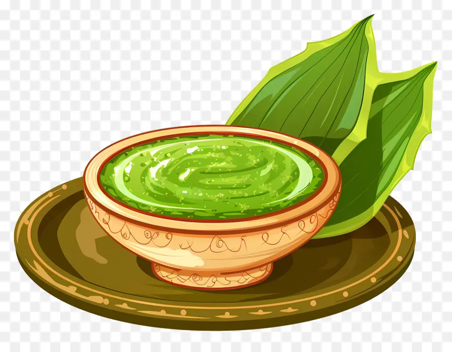 Comida India，Salsa Verde En Un Bol PNG