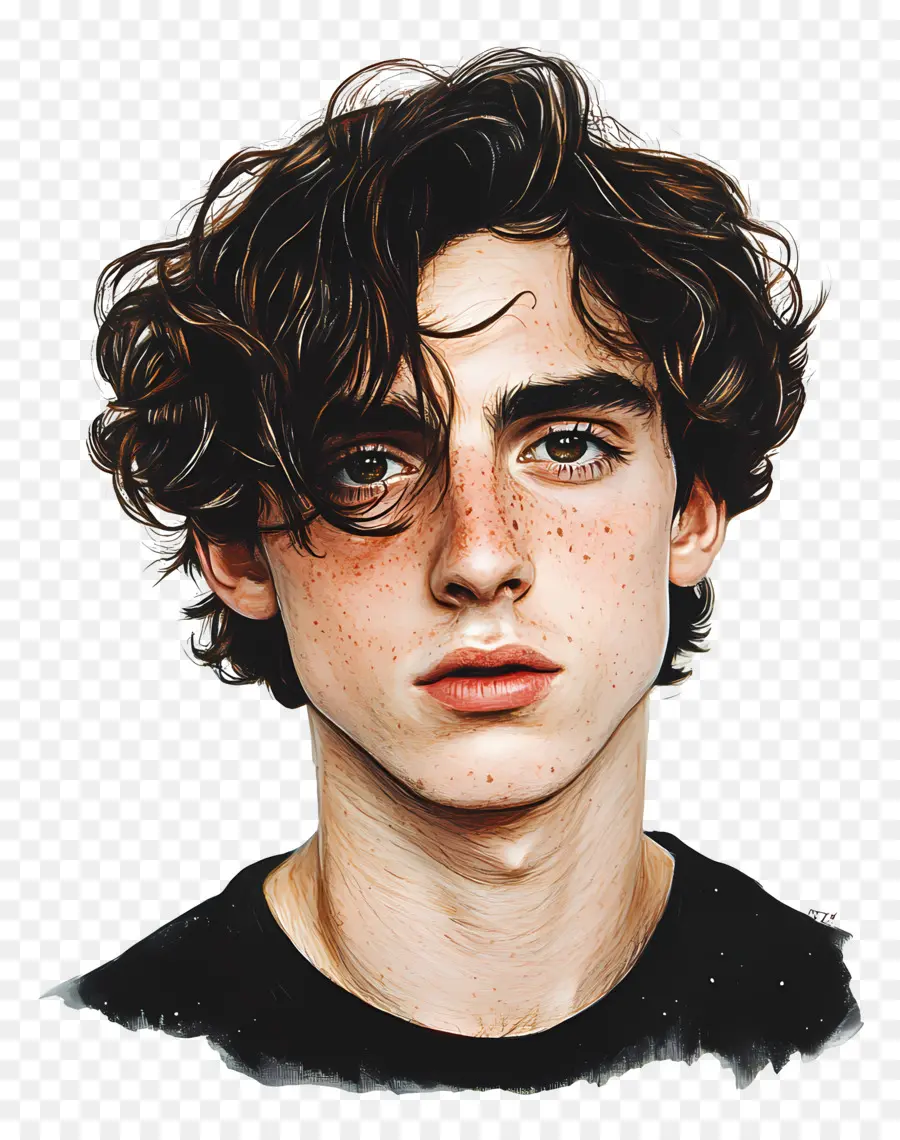 Timothée Chalamet，Hombre Joven Con Pelo Rizado PNG