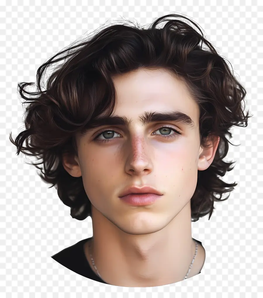 Timothée Chalamet，Retrato Realista De Un Joven PNG