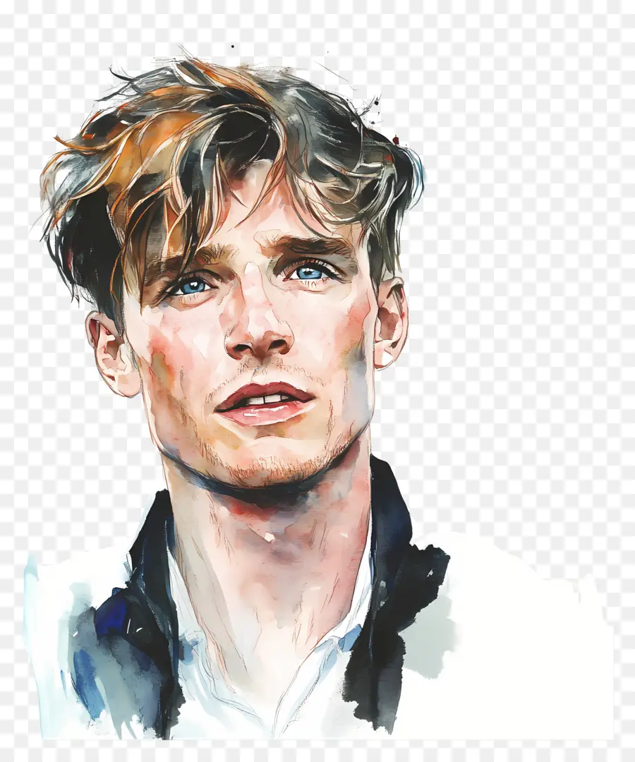 Eddie Redmayne，Retrato En Acuarela PNG