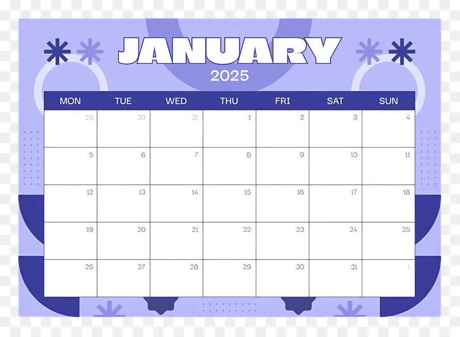 Calendario Enero 2025，Fechas PNG