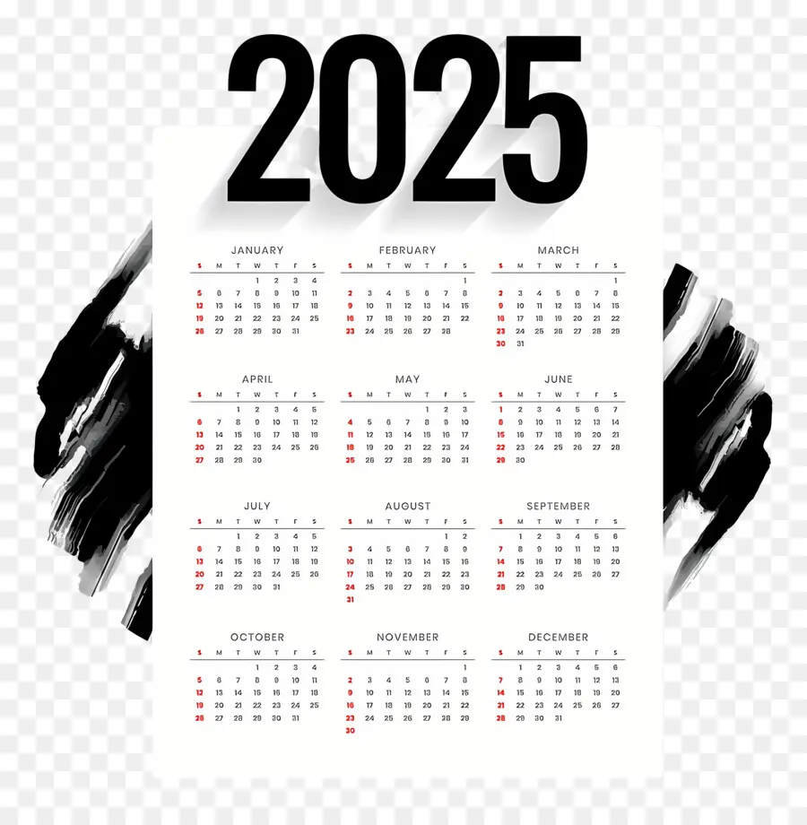 Calendario 2025，Año PNG