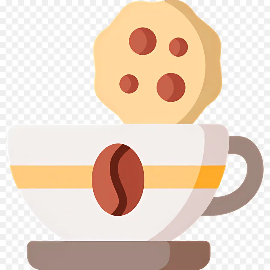 Chocolate Caliente Y Galletas，Taza De Café Con Galleta PNG