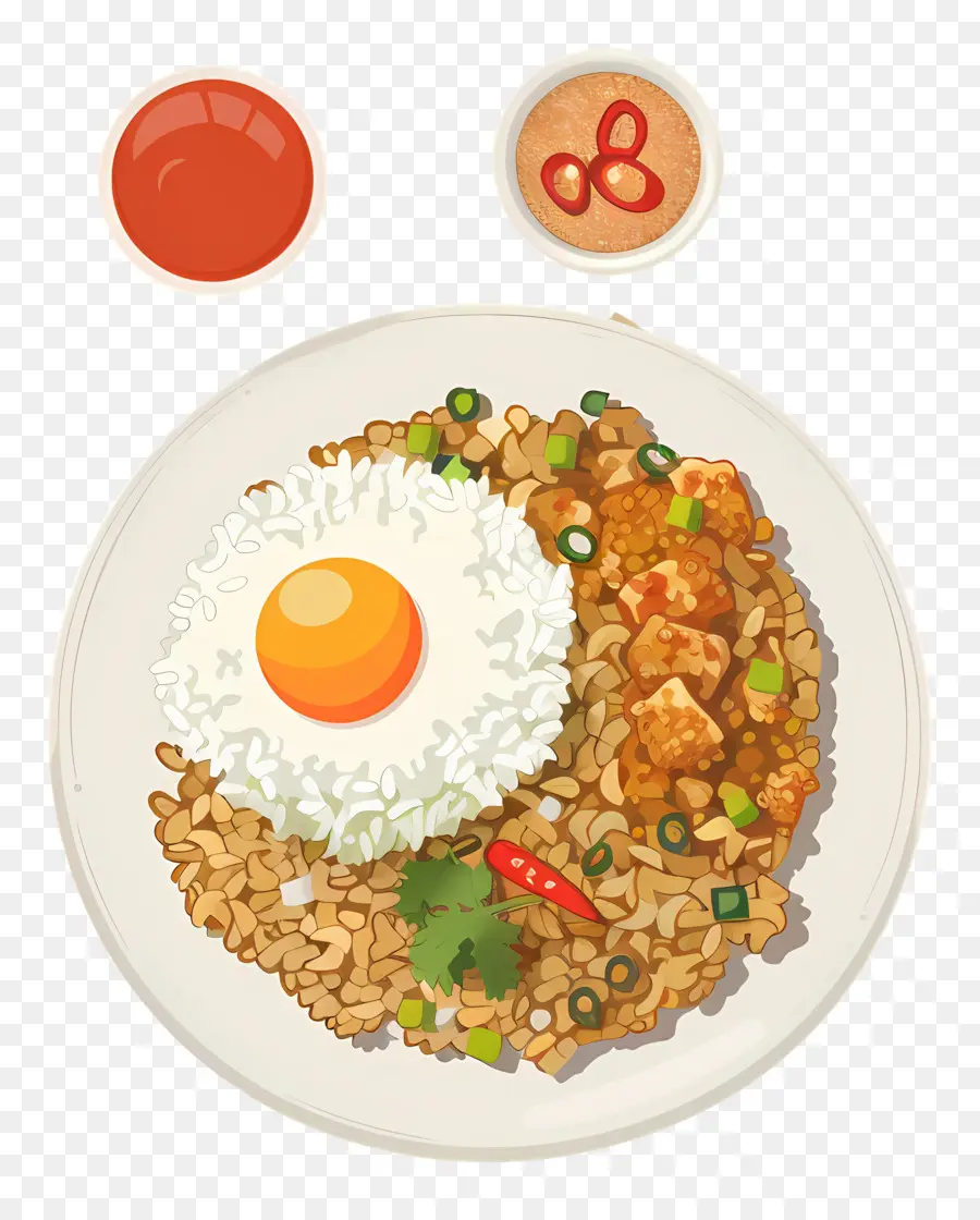 Nasi Goreng，Arroz Y Huevo Con Tofu PNG