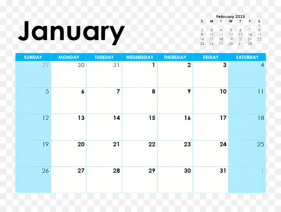 Calendario Enero 2025，Calendario De Enero PNG