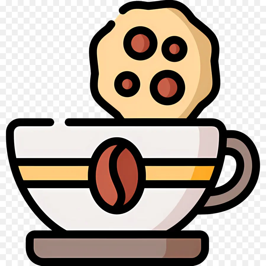 Chocolate Caliente Y Galletas，Taza De Café Con Galleta PNG