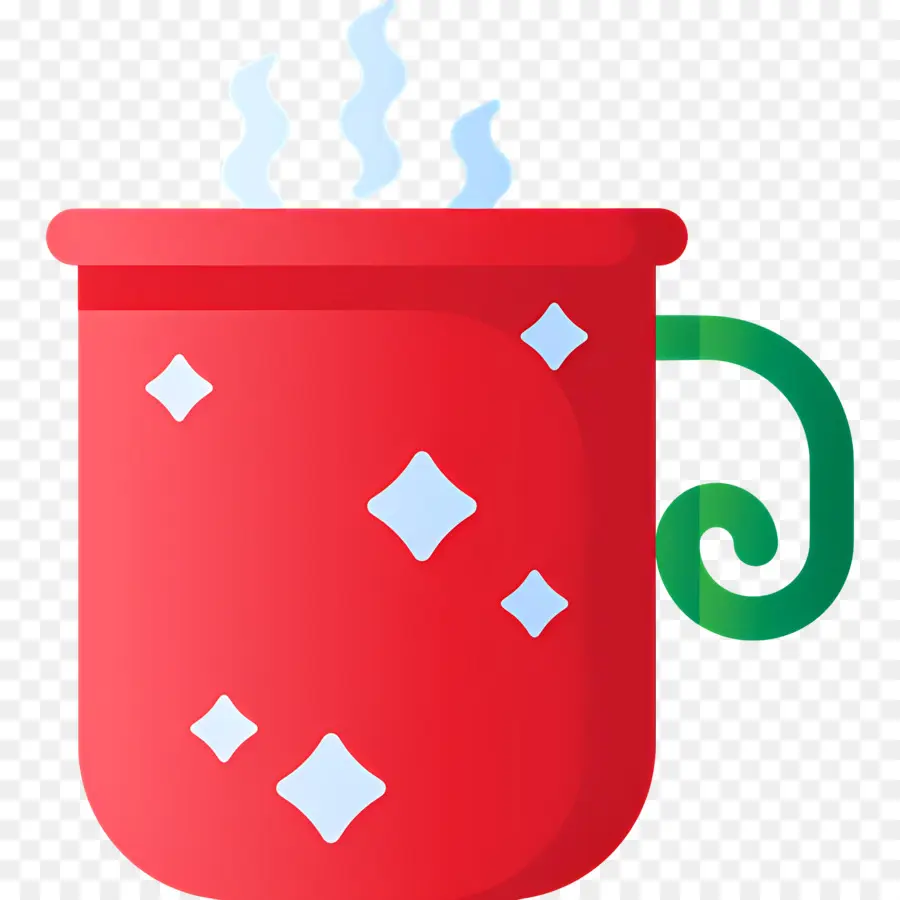 Chocolate Caliente Navideño，Taza Roja Con Vapor PNG