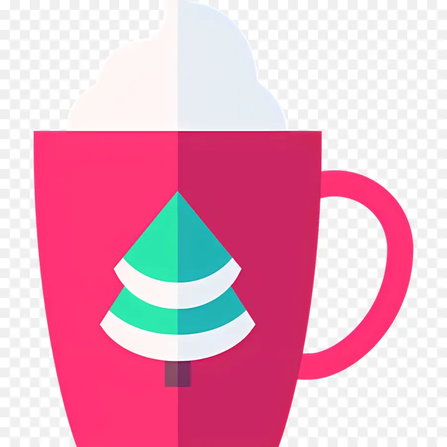 Chocolate Caliente Navideño，Taza Roja Con árbol PNG