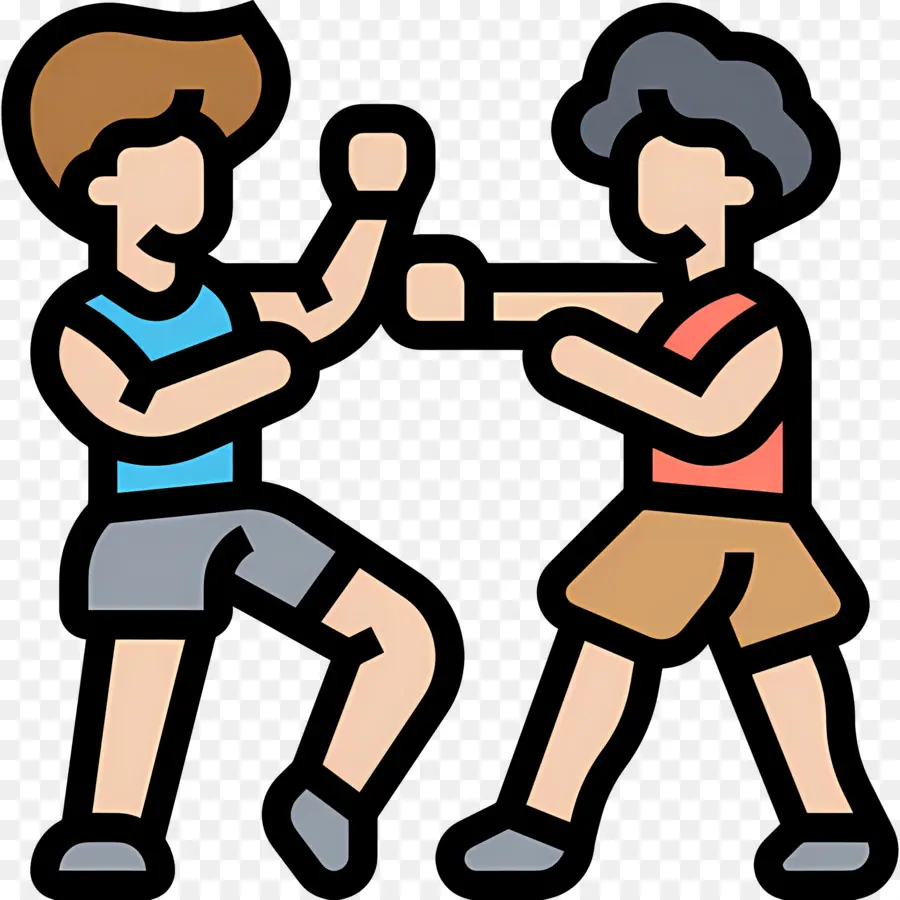 Pelea De Boxeo，Boxeadores De Dibujos Animados PNG