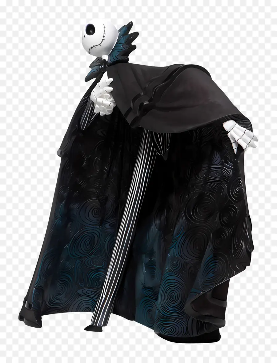 Jack Skellington，Carácter Esqueleto Con Capa Negra PNG